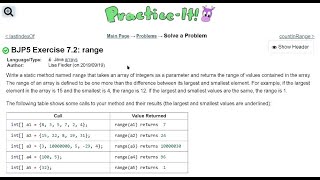 Java Practice It | Exercise 7.2: range | arrays, array basics