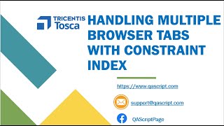 Tosca Tutorial | Lesson 106 - Handle multiple browser tabs | Configuration Parameter | Obstacles |