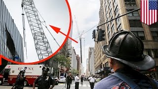 New York crane accident: cable snaps sending AC unit plummeting 28 storeys - TomoNews