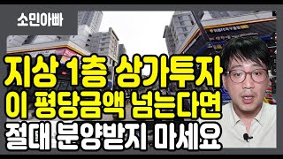 상가투자 신도시, 택지개발지구내 지상 1층 상가 검토중이신분들 이 평당금액 넘으면 분양받지마세요.