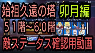 テイルズオブザレイズ　始祖久遠の塔５１〜６０階　２０２２年　卯月編　敵ステータス確認用動画【Tales of the rays】