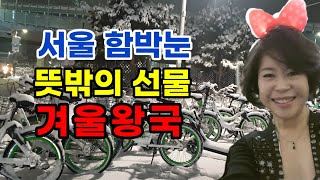 서울 함박눈 뜻밖의 선물 겨울왕국