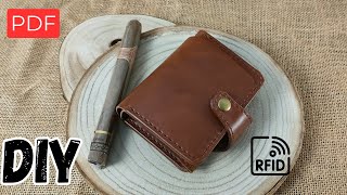 How to make a men's leather wallet with a RFID card holder purse (Tutorial)