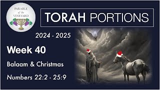 Torah Portion Week 40 - Numbers 22:2 - 25:9 (Balaam and Christmas)  2024 - 2025