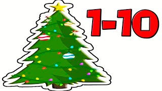 Learn to COUNT from 1-10 with CHRISTMAS TREES (Holiday Math for Kids)