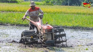 Anti Crash!! How to hand tractor work in deep land so you don't get stuck in deep mud