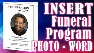 Insert a Photo or Text Box Windows WORD - Funeral Program Template