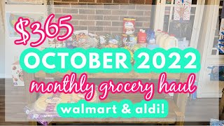 $365 OCTOBER GROCERY HAUL || WALMART \u0026 ALDI HAULS!