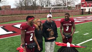 Watch Muskegon receive district trophy, hear Shane Fairfield’s speech affer win over Marquette