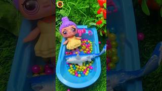 Satisfying Video Asmr - Magic Bathtub with Rainbow M&M's & Babby  Shark Mixing - Cutting #shorts