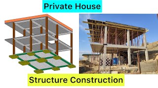 Private House Structure Construction | კერძო სახლის კარკასის მშენებლობა