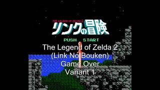 The Legend of Zelda 2: Link no Bouken (FDS) - Game Over (in 2 variants)