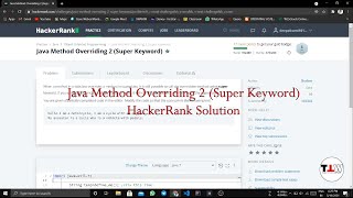 Java Method Overriding 2 (Super Keyword) | HackerRank Solution