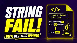 Find Longest Common Substring between two strings | Java Interview Question