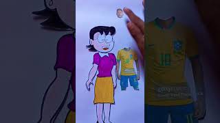 Neymar jr Brazil and indian mom#art #shortsviral #drawing