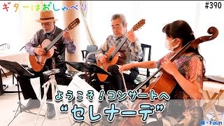 【トークと演奏】390 馴染みやすい歌曲、シューベルトの「セレナーデ」～ギターとチェロのアンサンブルコンサート | クラシックギター