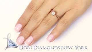 ER-0236 - 0.61 Carat G-VS2 Princess Cut Diamond Solitaire Engagement Ring 14k Rose Gold