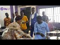 Adeniyi Johnson Drum As Seyi Edun Dance At Their Twin's Dedication in Church