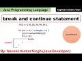 break and continue statement in Java | Java Programming Language | Java