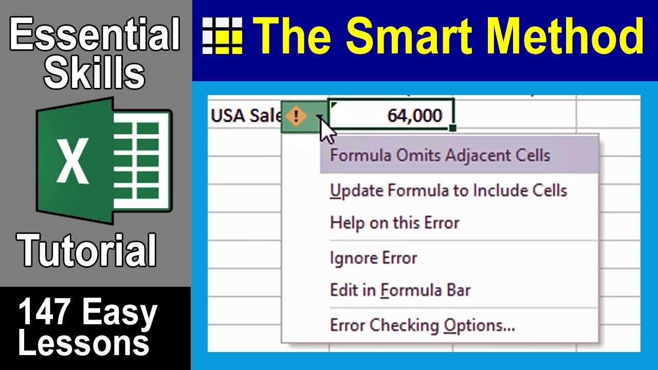 2-4: Select A Range Of Cells And Understand Smart Tags - YouTube