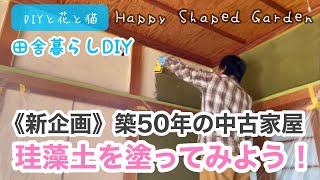 《新企画》田舎暮らしDIY・築50年の中古家屋を改装リノベーション、土壁を剥いで珪藻土を塗ってみよう！