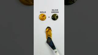 Gold vs. Olive Green Paint Mixing!⭐️🫒 #colors #artvideo #paintmixing #satisfying #shorts #art #asmr