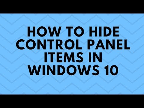 How to Hide Control Panel Items in Windows 10