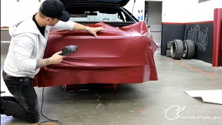 How To Vinyl Wrap A Toyota Supra Rear Bumper My New Color Matte Metallic Burgundy