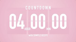 4 Hour Countdown Timer ๐ธ Flip Clock with Simple Beeps ๐