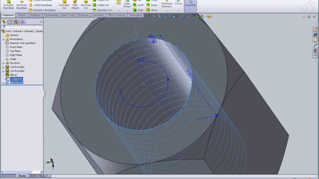 Solidworks Thread Tutorial - YouTube