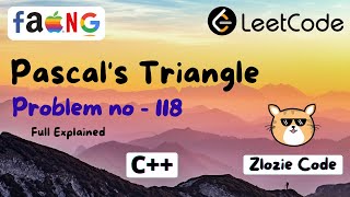 Pascal's Triangle C++ || Leetcode Problem Number 118 in CPP #ZlozieCode #code #cpp