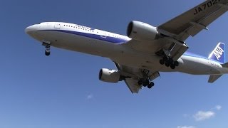 伊丹空港 千里川土手 飛行機の着陸シーン15連発 2014年3月11日 （BGM付）