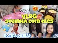 ROTINA SOZINHA COM ELES+   ISSO ME DEIXA MAL 😩 VLOG DO DIA