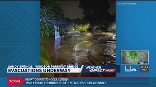 Evacuations underway in Sandy Springs due to major flooding