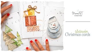 Watercolor diy holiday cards - simple and fun idea