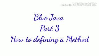 Class 10 Blue Java-How to define Method Part 3