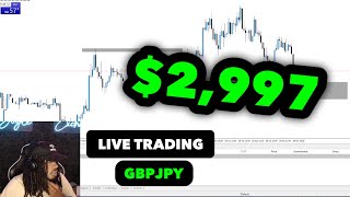 Live Trading (GBPJPY): $2,997 In 30 Minutes Using Supply & Demand Strategy | FOREX