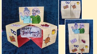 Grandparents day card/greeting card for grandparents day/ pop card/how to make grandparents day card