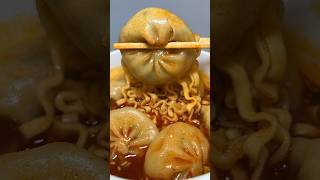 buldak soup ramen with dumplings #asmr #koreanfood