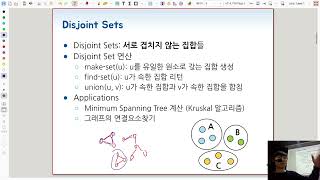 L10 Disjoint Sets - 알고리즘 2024 국민대학교