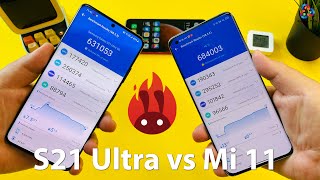 Galaxy S21 Ultra vs Mi 11 ANTUTU THROTTLE TEST