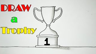 How to Draw a Trophy - VERY EASY - ART FOR KIDS - Step By Step