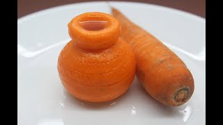 How To Make Carrot Pot?  | Carrot Pot Carving Skill #anbushandwork