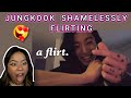 Jungkook shamelessly flirting with army | REACTION!!