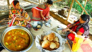 মিষ্টির দোকানের মতন পুরি তরকারি | POORI ALOO SABZI RECIPE |