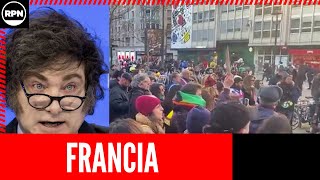 FRANCIA marcha contra el fascismo de Javier Milei