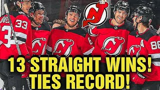 NJ Devils WIN 13th Straight Game and Tie Franchise Record from 2001!