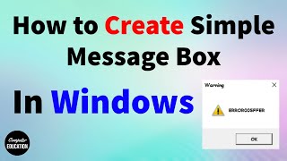 Create Simple Message Box in Windows using Notepad (One Line Script Only!)