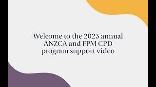 Support video for the online CPD portfolio – 2023 annual program