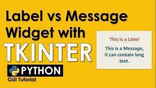 LABEL AND MESSAGE WIDGET WITH TKINTER | LABEL AND MESSAGE WIDGET OPTIONS | PYTHON TUTORIAL